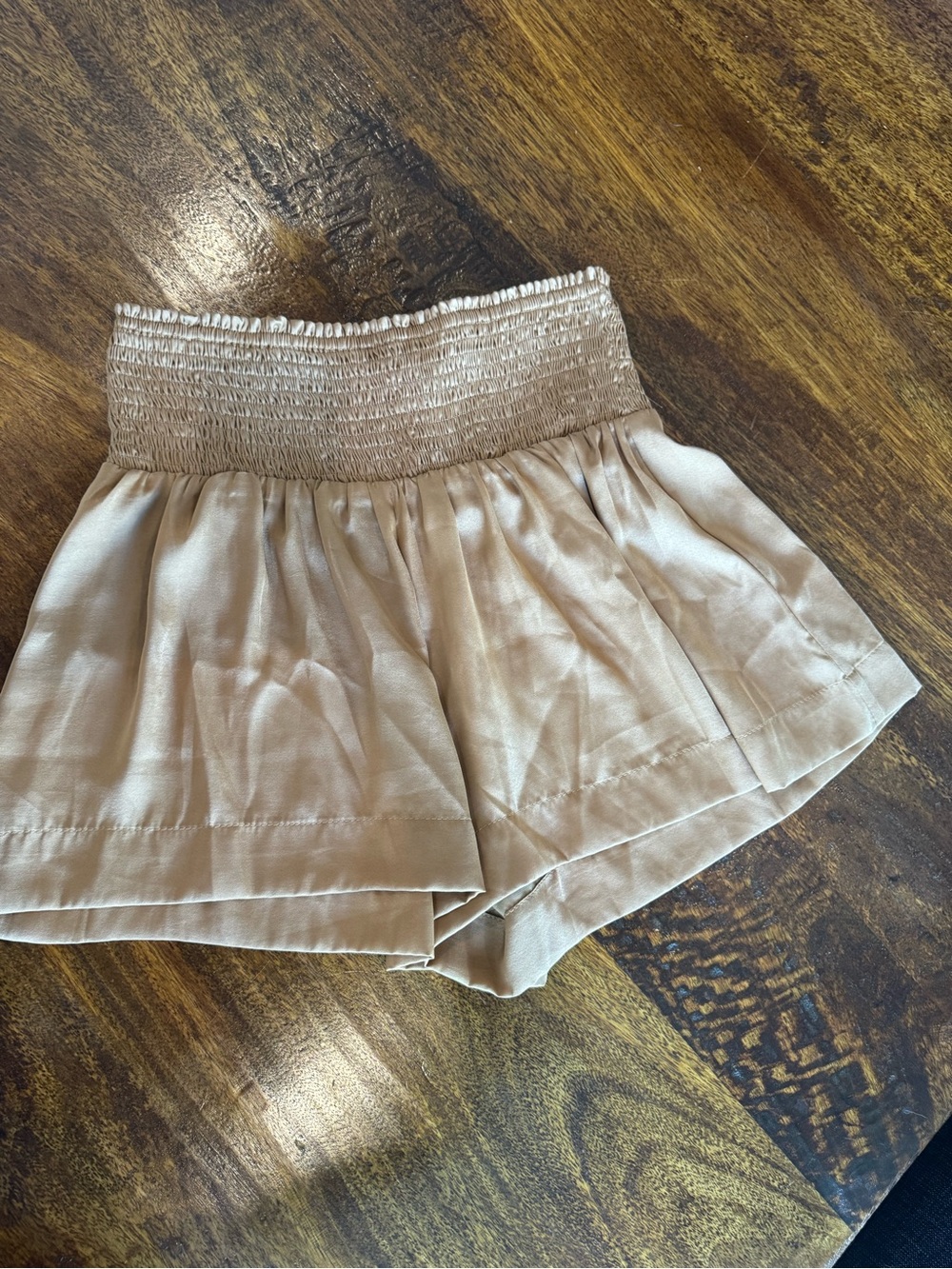 Smocked Waist Brown Women’s Shorts